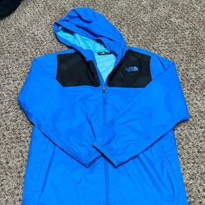 Used Northface kids blue rain jacket